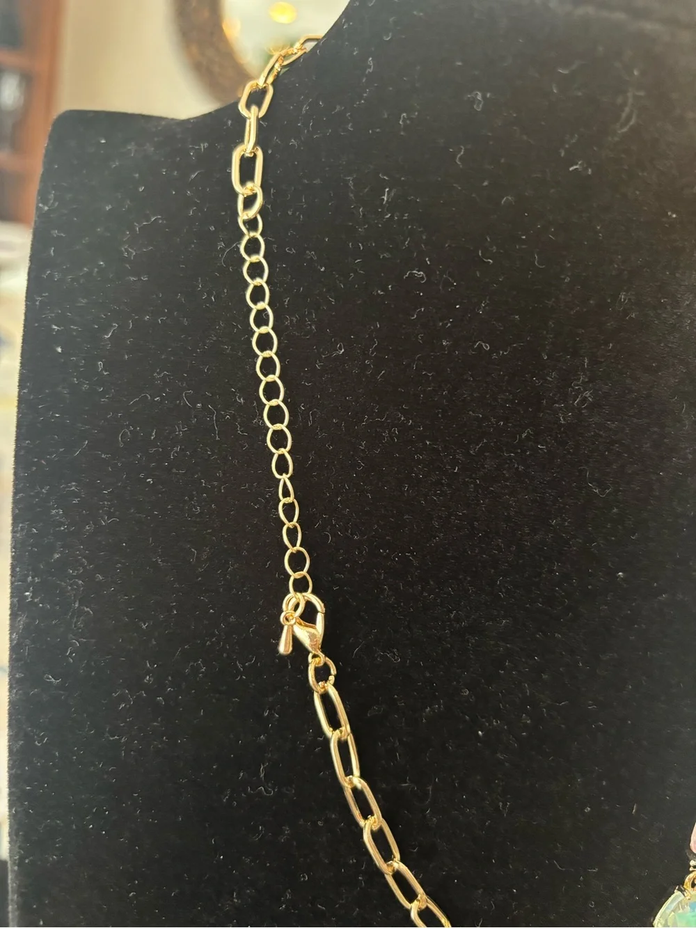 Gold Chain Pastel Aurora Crystal Necklace - Women Jewelry